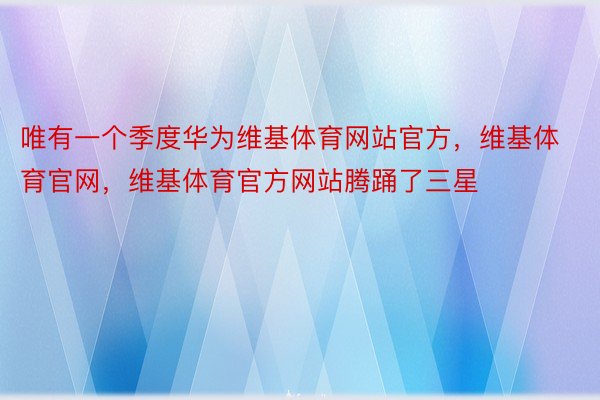 唯有一个季度华为维基体育网站官方，维基体育官网，维基体育官方网站腾踊了三星