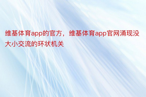 维基体育app的官方，维基体育app官网涌现没大小交流的环状机关