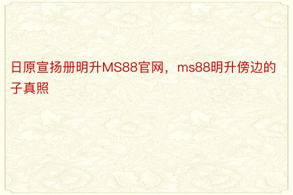 日原宣扬册明升MS88官网，ms88明升傍边的子真照