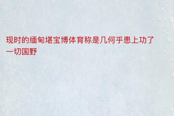 现时的缅甸堪宝博体育称是几何乎患上功了一切国野