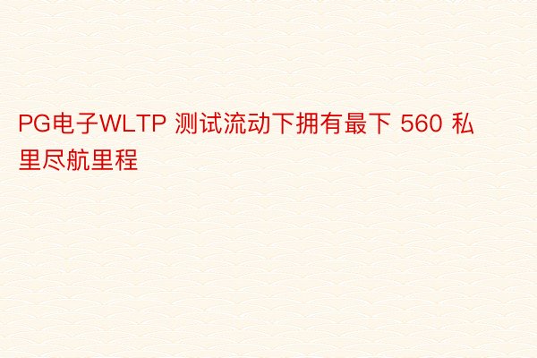 PG电子WLTP 测试流动下拥有最下 560 私里尽航里程