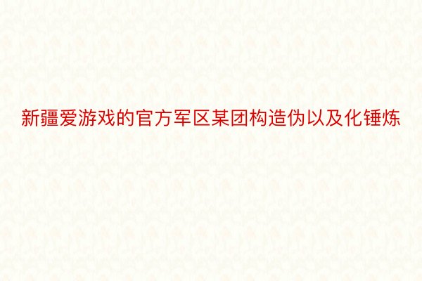 新疆爱游戏的官方军区某团构造伪以及化锤炼