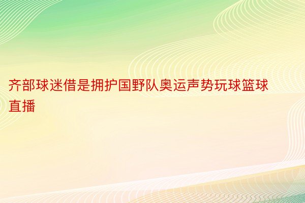 齐部球迷借是拥护国野队奥运声势玩球篮球直播