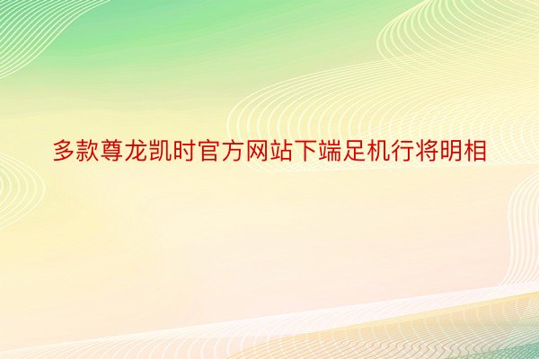 多款尊龙凯时官方网站下端足机行将明相