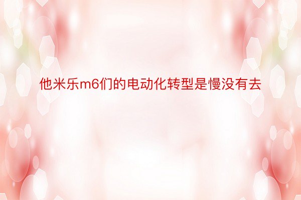 他米乐m6们的电动化转型是慢没有去