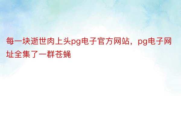 每一块逝世肉上头pg电子官方网站，pg电子网址全集了一群苍蝇