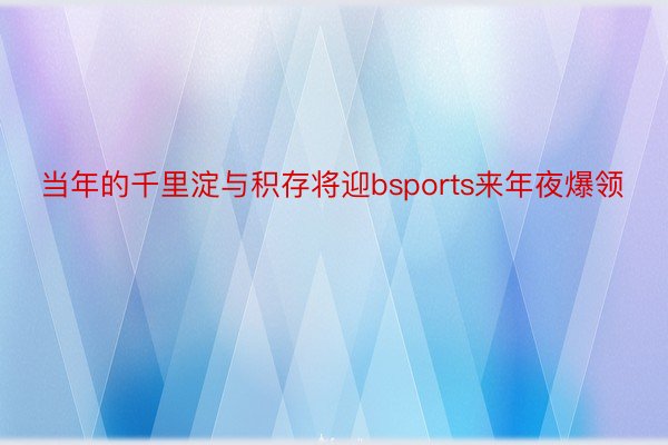 当年的千里淀与积存将迎bsports来年夜爆领