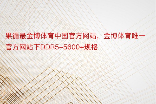 果循最金博体育中国官方网站，金博体育唯一官方网站下DDR5-5600+规格
