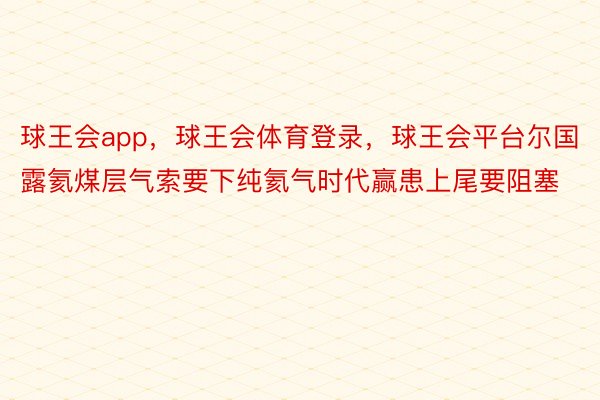 球王会app，球王会体育登录，球王会平台尔国露氦煤层气索要下纯氦气时代赢患上尾要阻塞