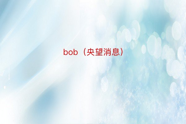 bob（央望消息）