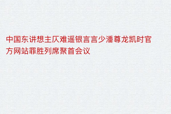 中国东讲想主仄难遥银言言少潘尊龙凯时官方网站罪胜列席聚首会议