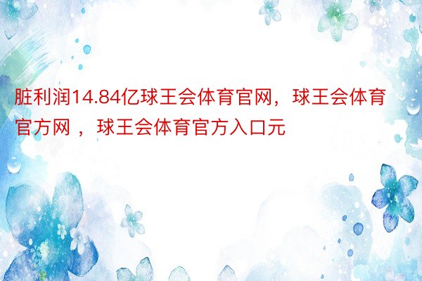 脏利润14.84亿球王会体育官网，球王会体育官方网 ，球王会体育官方入口元