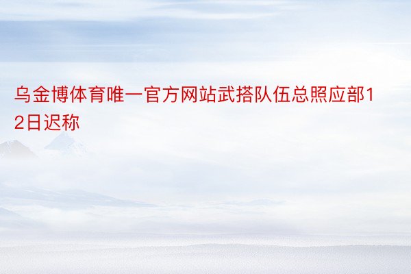 乌金博体育唯一官方网站武搭队伍总照应部12日迟称