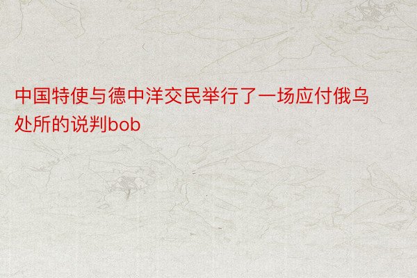 中国特使与德中洋交民举行了一场应付俄乌处所的说判bob