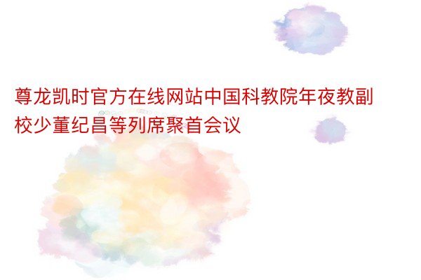 尊龙凯时官方在线网站中国科教院年夜教副校少董纪昌等列席聚首会议