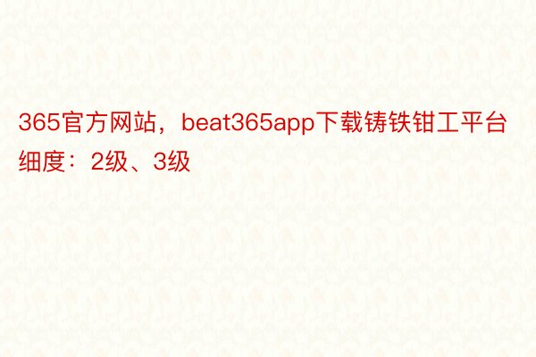 365官方网站，beat365app下载铸铁钳工平台细度：2级、3级