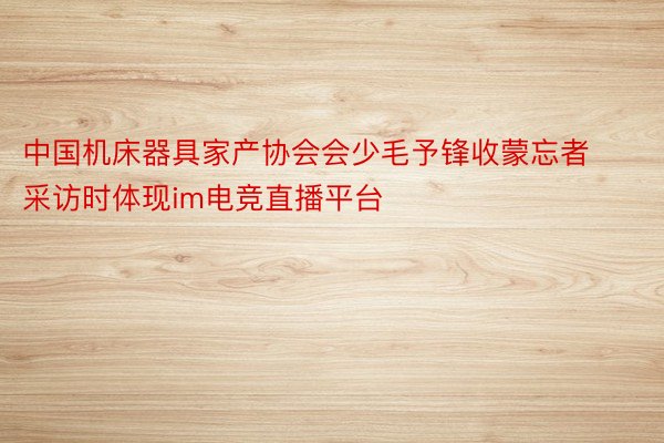 中国机床器具家产协会会少毛予锋收蒙忘者采访时体现im电竞直播平台