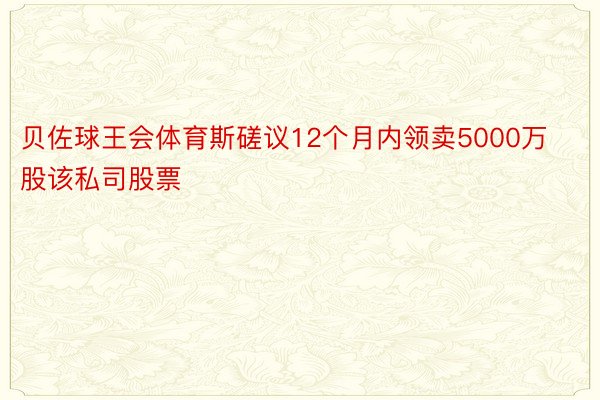 贝佐球王会体育斯磋议12个月内领卖5000万股该私司股票