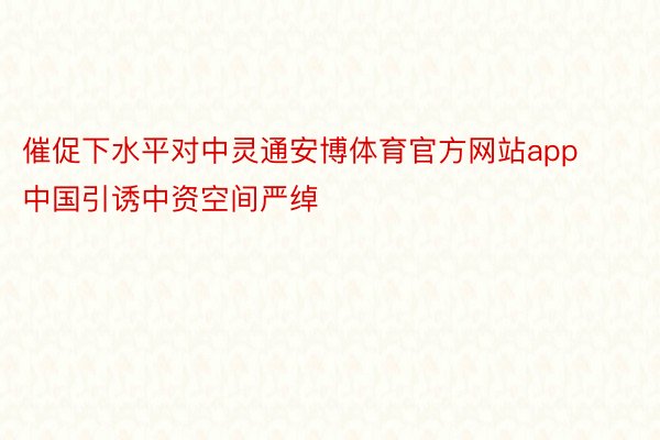 催促下水平对中灵通安博体育官方网站app 中国引诱中资空间严绰