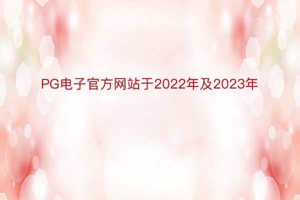 PG电子官方网站于2022年及2023年