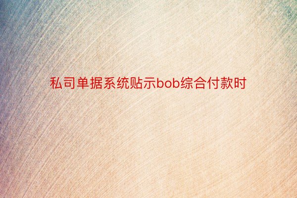 私司单据系统贴示bob综合付款时