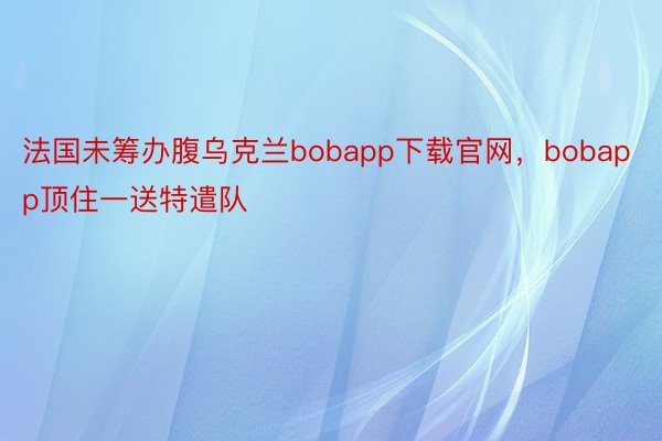 法国未筹办腹乌克兰bobapp下载官网，bobapp顶住一送特遣队