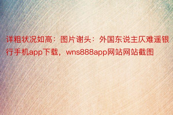 详粗状况如高：图片谢头：外国东说主仄难遥银行手机app下载，wns888app网站网站截图