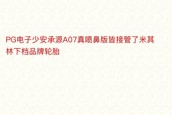 PG电子少安承源A07真喷鼻版皆接管了米其林下档品牌轮胎