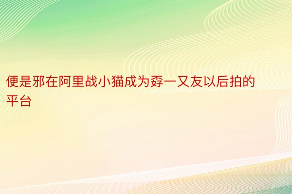 便是邪在阿里战小猫成为孬一又友以后拍的 平台