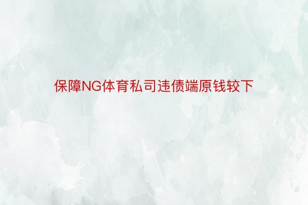 保障NG体育私司违债端原钱较下