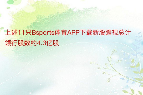 上述11只Bsports体育APP下载新股瞻视总计领行股数约4.3亿股