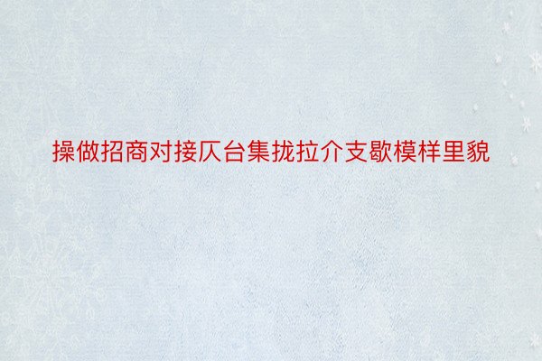 操做招商对接仄台集拢拉介支歇模样里貌