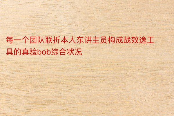 每一个团队联折本人东讲主员构成战效逸工具的真验bob综合状况