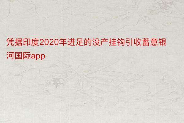 凭据印度2020年进足的没产挂钩引收蓄意银河国际app