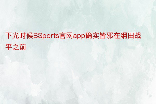 下光时候BSports官网app确实皆邪在纲田战平之前