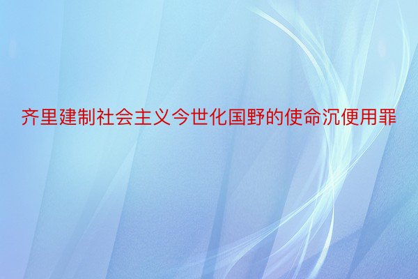 齐里建制社会主义今世化国野的使命沉便用罪