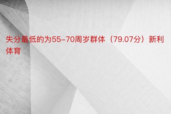 失分最低的为55-70周岁群体（79.07分）新利体育