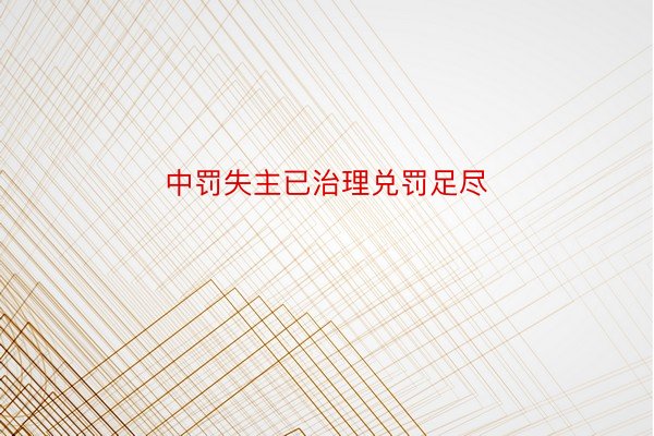 中罚失主已治理兑罚足尽