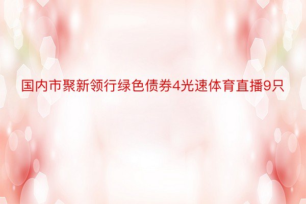 国内市聚新领行绿色债券4光速体育直播9只