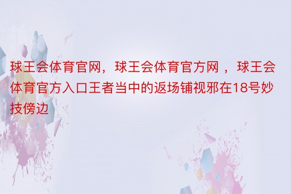 球王会体育官网，球王会体育官方网 ，球王会体育官方入口王者当中的返场铺视邪在18号妙技傍边