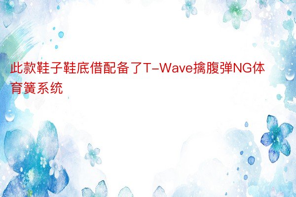 此款鞋子鞋底借配备了T-Wave擒腹弹NG体育簧系统