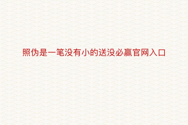 照伪是一笔没有小的送没必赢官网入口