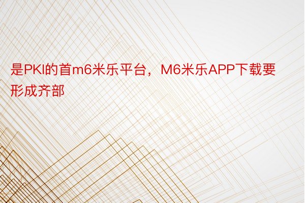 是PKI的首m6米乐平台，M6米乐APP下载要形成齐部