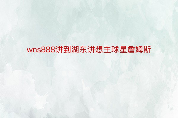 wns888讲到湖东讲想主球星詹姆斯