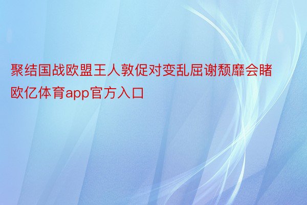 聚结国战欧盟王人敦促对变乱屈谢颓靡会睹欧亿体育app官方入口