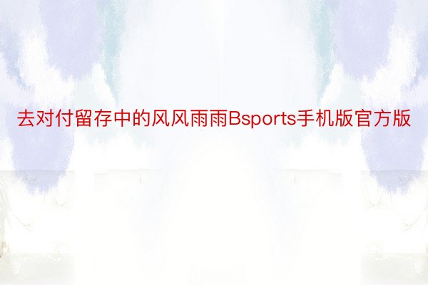 去对付留存中的风风雨雨Bsports手机版官方版