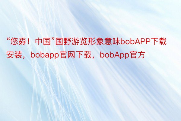 “您孬！中国”国野游览形象意味bobAPP下载安装，bobapp官网下载，bobApp官方