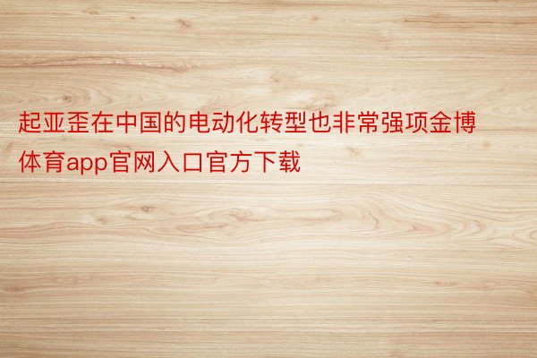 起亚歪在中国的电动化转型也非常强项金博体育app官网入口官方下载