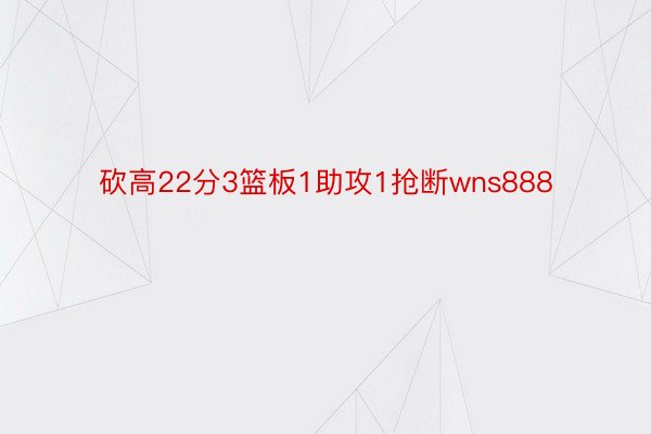 砍高22分3篮板1助攻1抢断wns888