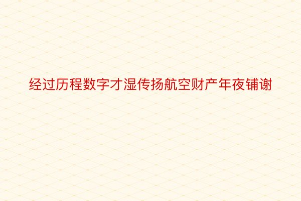 经过历程数字才湿传扬航空财产年夜铺谢